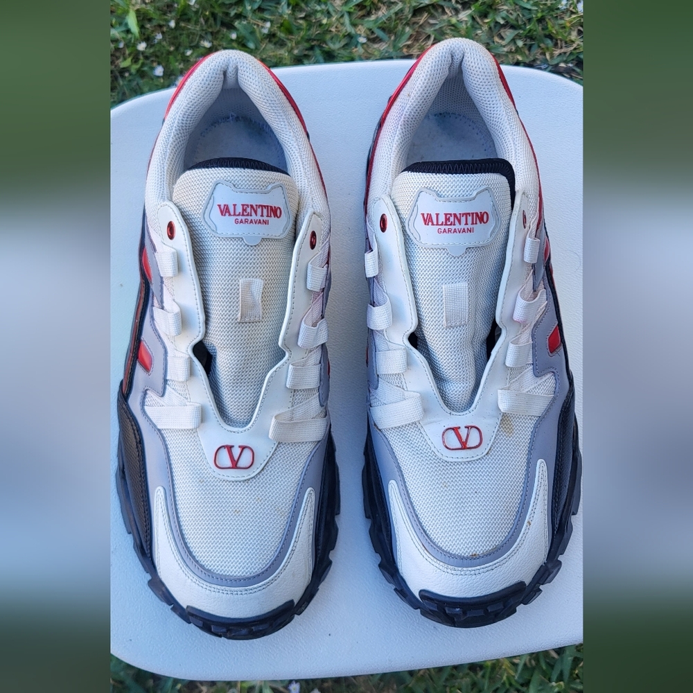 Valentino Garavani White and Red Sneakers Size 46 Us 13